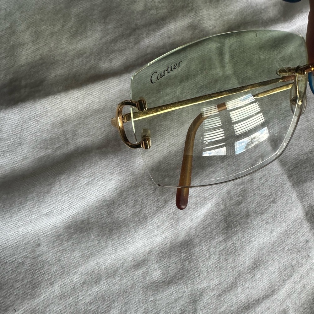Cartier Gold Frame Sunglasses with Green Lenses - Picture 8 of 11
